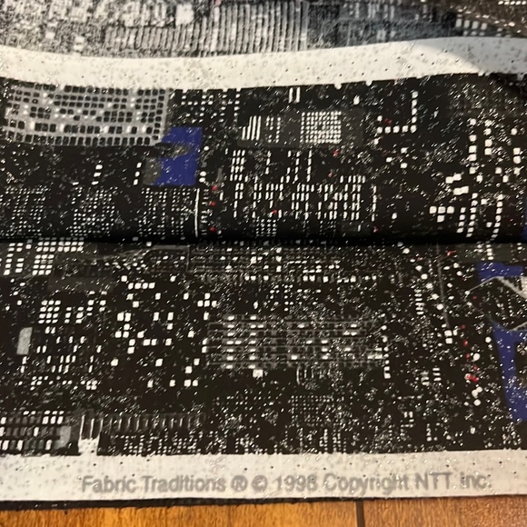 Vintage 1998 Sewing Fabric Rare Glitter and Black Famous Buildings 6 yards - Picture 6 of 10